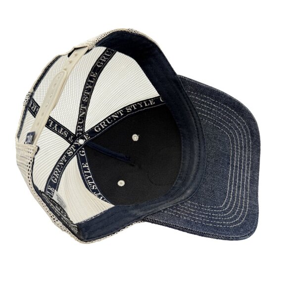 GRUNT STYLE Betsy Ross Faux Leather Patch Denim & Mesh Trucker Hat / Cap America - Picture 7 of 11